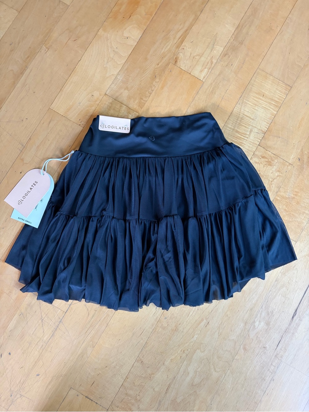 Blogilates Womens NWT  Ballerina Sz. XS Skort Black Tiered Athletic Athleisure